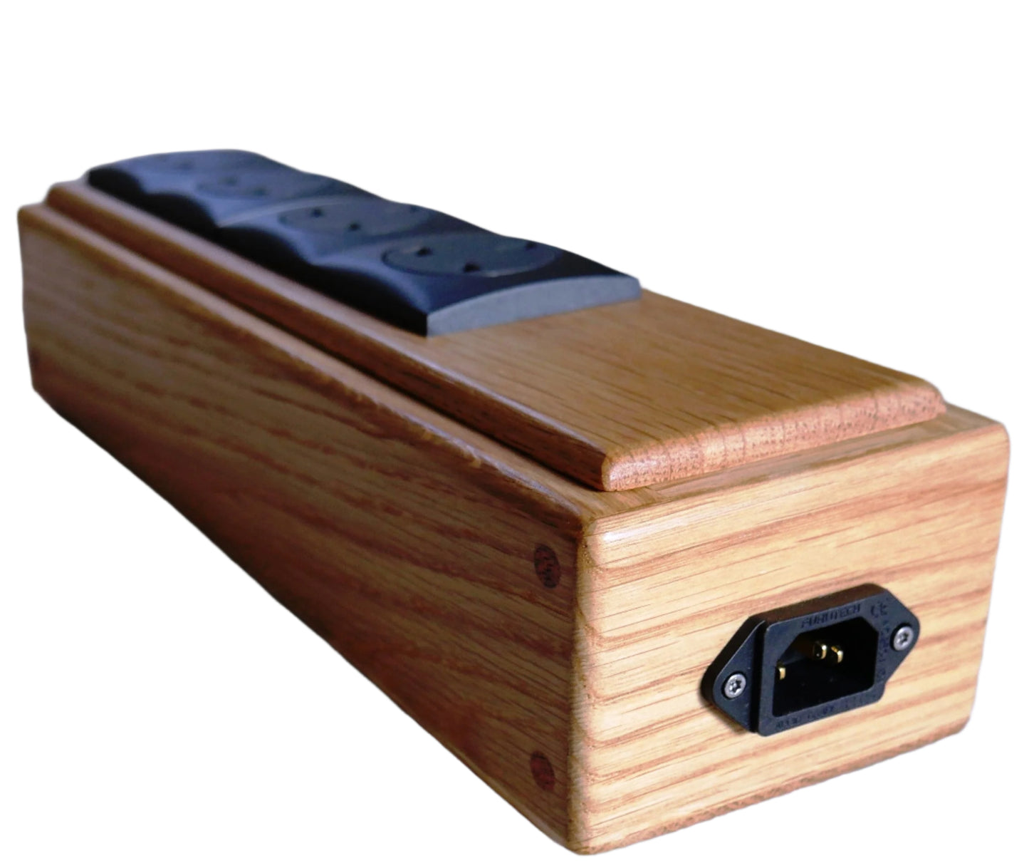 HiFi In Touch Solid Oak Mains Distribution Block 4 way